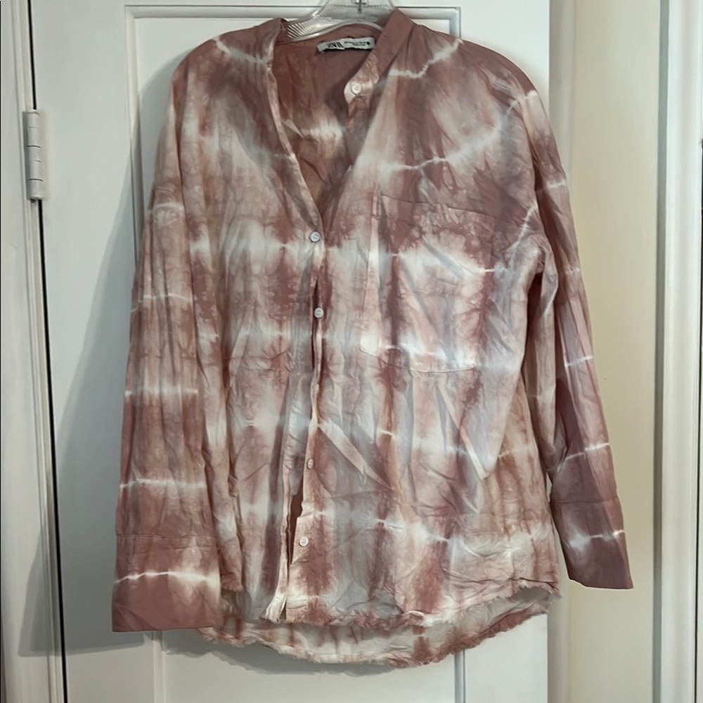 Tie-Dye Button-Up Shirt